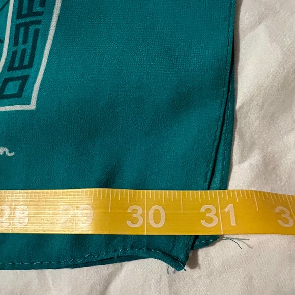 Effy Hematian Sheer Scarf Teal Turquoise Sheer Signature 18.5 x 58 - Picture 4 of 5